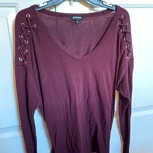 Off the shoulder long sleeve shirt